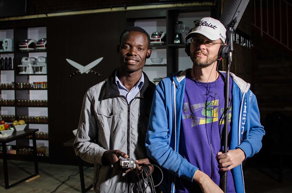 Studio-Props-Assistant-Anyway-Yotamu-helping-out-sound-recordist-Brendon-Lake #NetflixZimbabwe
