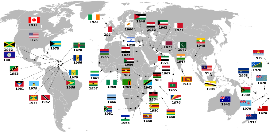 List_of_countries_gained_independance_from_the_UK_Flag_version_3.svg_ FOCUS: The late Queen Elizabeth II