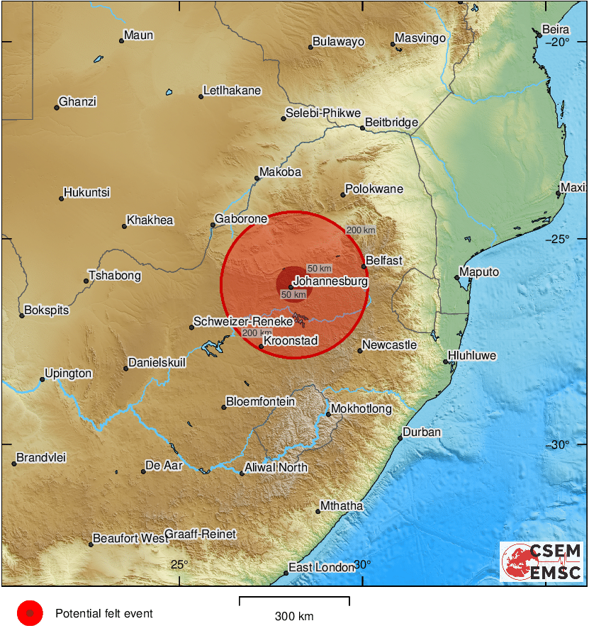 FyTXH4pXgAEdeFH Magnitude of 5.0 earthquake struck Johannesburg, South African