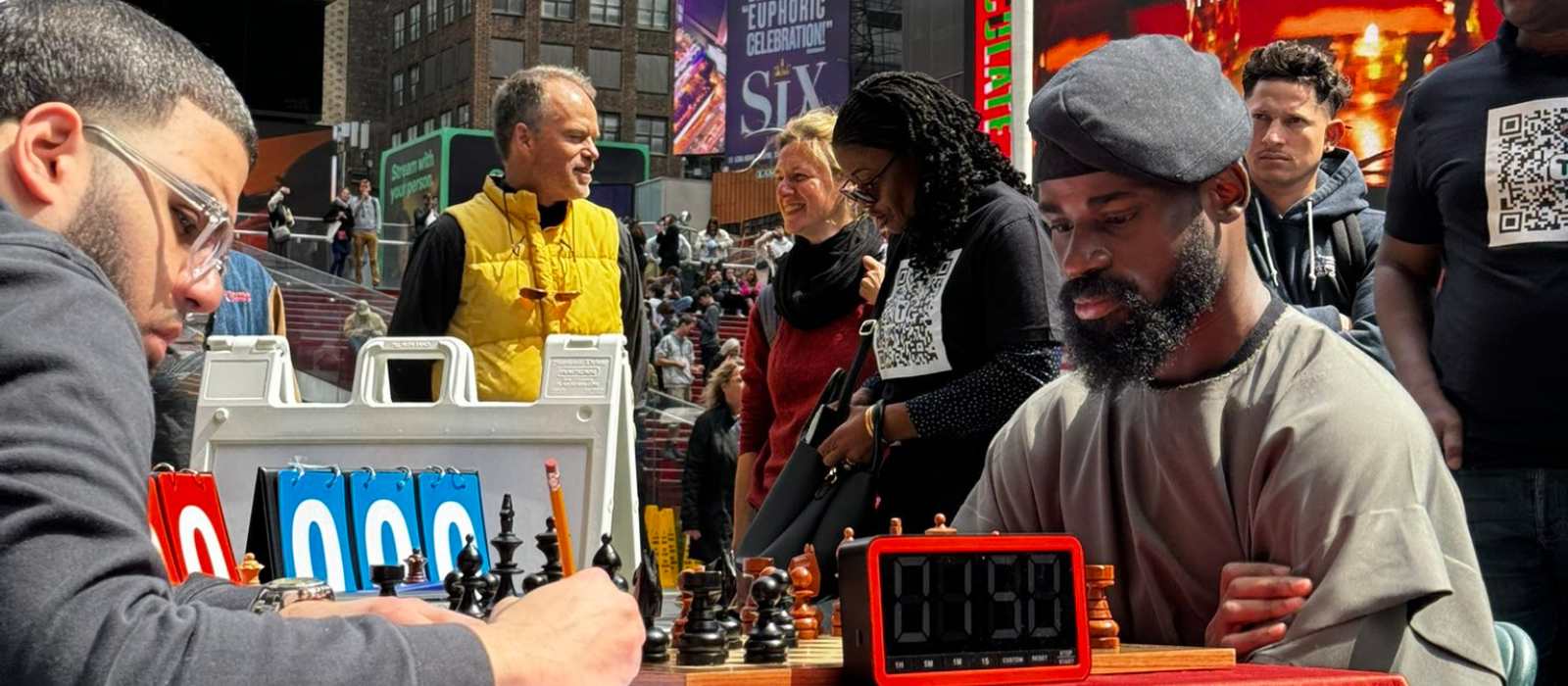 Nigerian chess master Tunde Onakoya smashes World Record in Times Square chess marathon
